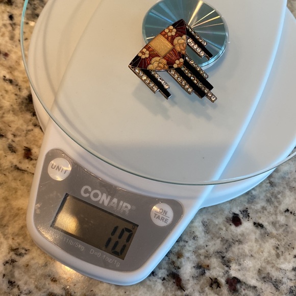 Catherine Popesco Art Deco/Art Nouveau Crystal & Enamel Brooch - Picture 6 of 8